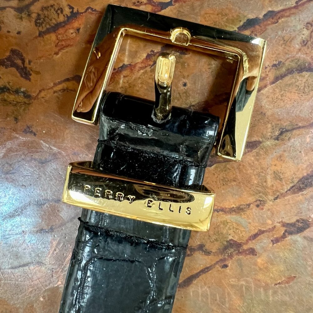 Classic Perry Ellis Italian Croco Belt